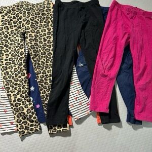 Children's Place, carters, some unbranded child size 5 pants Leopard pink‎ Black